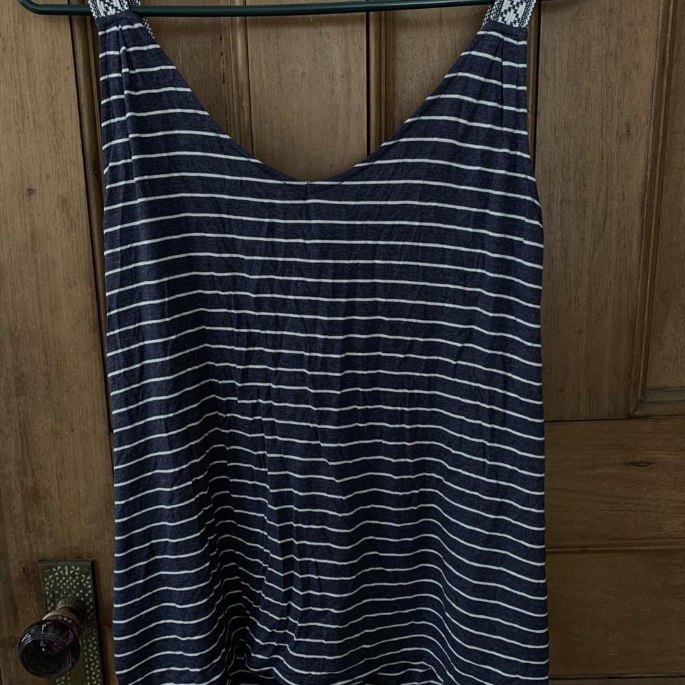 Max Studio blue and white stripe tank top